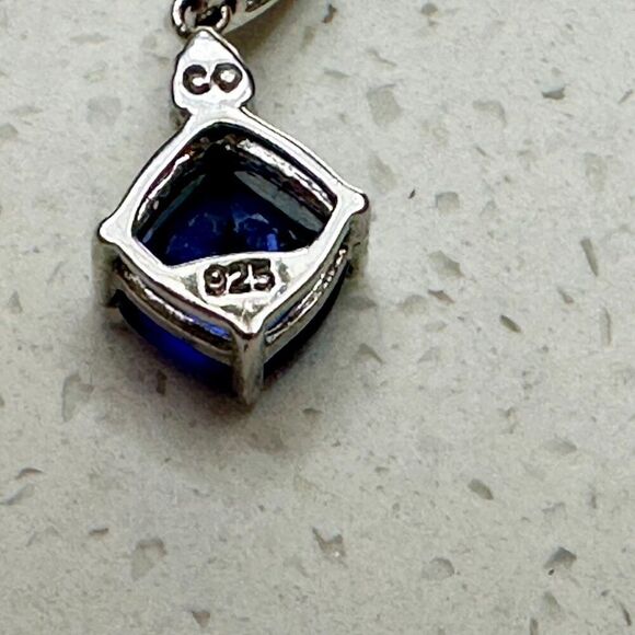 Silver Ring, Earrings, and Necklace Set with Blue Gemstones - Picture 9 of 9